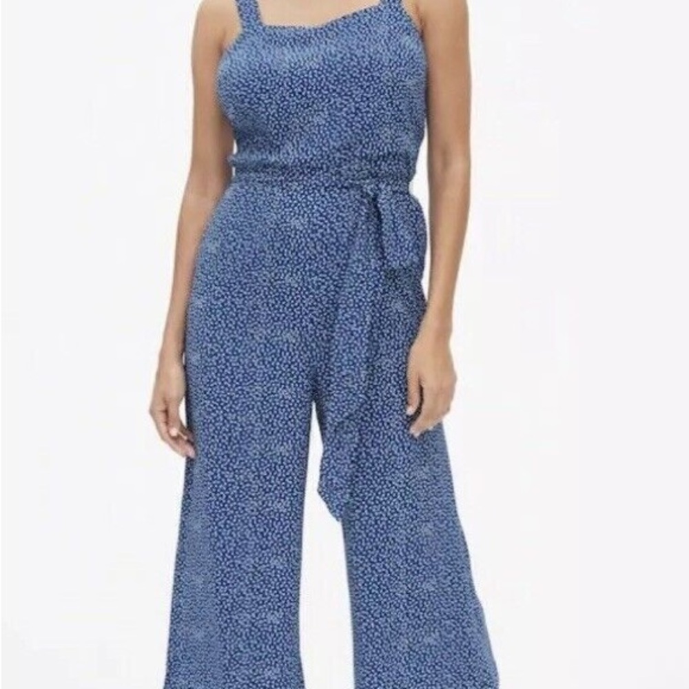 Floral Print Apron Wide-Leg Jumpsuit
